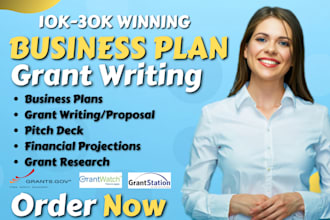 do winning startups business plans, grant proposal writing, pitch deck proposal