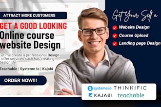 design online course website on teachable kajabi systeme io course website
