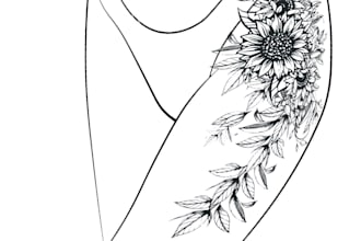 create a beautiful flower tattoo design for you