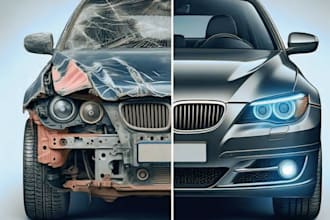 edit demaged car truck van and car touch up in photoshop