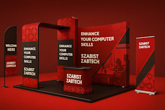 design professional trade show banner, backdrop, exhibition booth