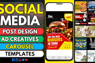 design creative facebook ads, stunning carousels, expert canva templates design