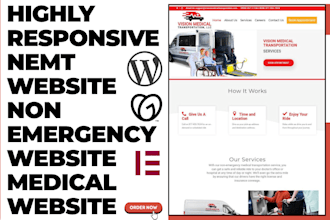 design nemt website non emergency medical transportation website with booking