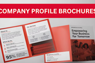 design company profile, business brochure, flyers, catalog and proposals