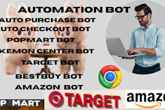 code amazon bot, auto purchase bot, target bot, pokemon center bot, popmart bot