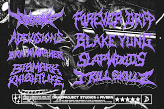 custom death metal, hardcore punk logo for your band