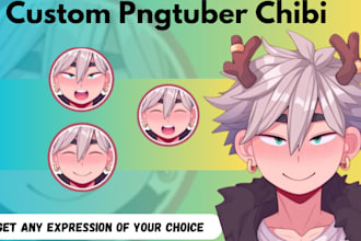 draw png tuber chibi vtuber art giftuber pngtuber live2d model rigging png tuber
