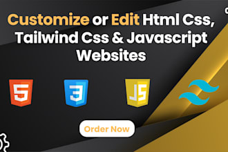 customize or edit html css, tailwind css and javascript code