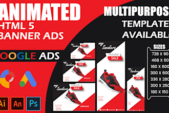 design stunning animated HTML5 banner ads for google ads