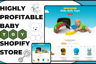 design profitable baby toy website baby wear store baby skincare shopify store