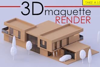create realistic 3d maquette renders for architecture