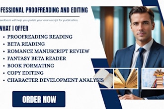 proofread book novel, manuscript for grammar check copy editing and book editing