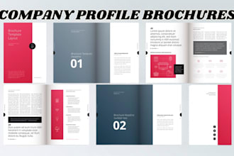 design company profile, bi fold brochure, tri fold brochure, catalog, booklet,
