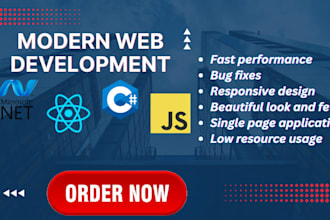 react and asp net core project development