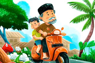 design children story book illustration and kids story book