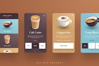 create coffee shop app, delivery app, cafe app, milk  delivery app
