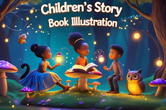 illustrate children story book illustration 3d african american illustration