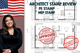 do architectural stamp, mep stamp, pe stamp, and seal for USA city permit
