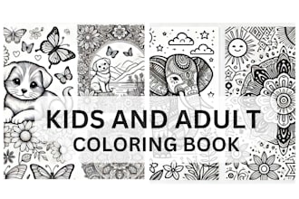 draw simple easy and bold kids and adult coloring page book for amazon kdp