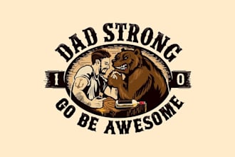 make vintage retro strong arm wrestling bear logo