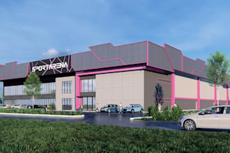make 3d interior wedding event hall exterior design stage sport event center