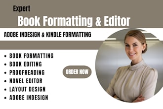 do adobe indesign book formatting, book editing, proofreading, novel editor