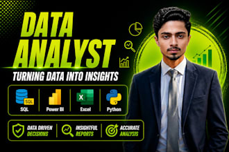 act as data analyst for data visualization cleaning by power bi excel sql and py