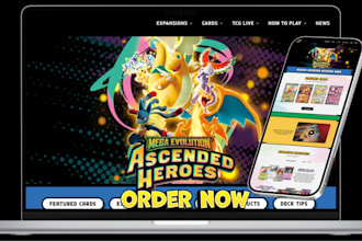 design pokemon website trading card store pokemon shopify store
