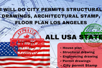 do city permits, structural drawing, architectural stamp, floor plan los angeles