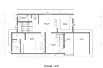 do 2d autocad architectural floor plan, autocad drafting, 2d house cad drawing