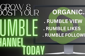 do organic rumble and youtube video promotion, subscriber, and views