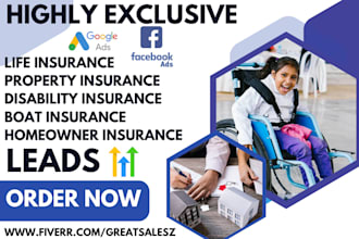 generate property insurance flood boat homeowner life disability insurance leads