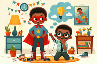 draw middle grade children book illustration