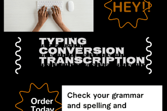 do typing jobs, formatting, pdf conversion and transcription