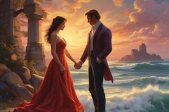 illustrate a beautiful romance book cover for you