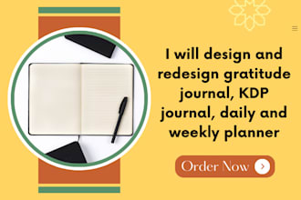 design and redesign gratitude journal, KDP journal, daily and weekly planner