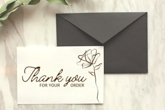 design  thank you card for any event, product insert