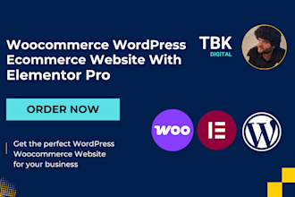 design online store ecommerce website with wordpress woocommerce elementor pro