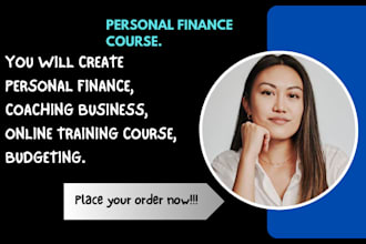 create personal finance course, business coaching, budgeting training course ppt