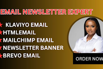 design custom email newsletter banners develop mailchimp HTML templates for brev
