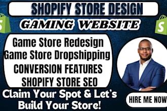 build and design shopify playstation game website  xbox shopify website