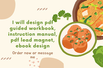 design pdf guided workbook, instruction manual, pdf lead magnet, ebook design