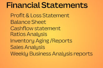 prepare financial statements, profit and loss, balace sheet, cashflow