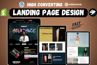 build landing page on unbounce, wordpress, shopify and convertri