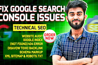 technical seo fix google index issue toxic backlink schema markup 404 errors xml