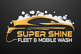 design car racing, car wash and automotive logo