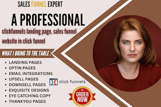build clickfunnels landing page, sales funnel website in click funnel