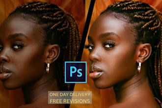 do photo retouching, background removal and color change
