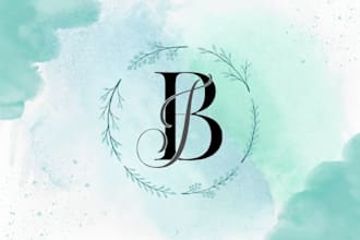 make feminine floral watercolor boho logo in 48 hours