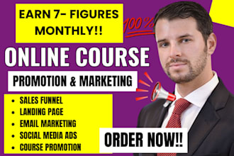 do udemy online course promotion, thinkific online course marketing sales funnel